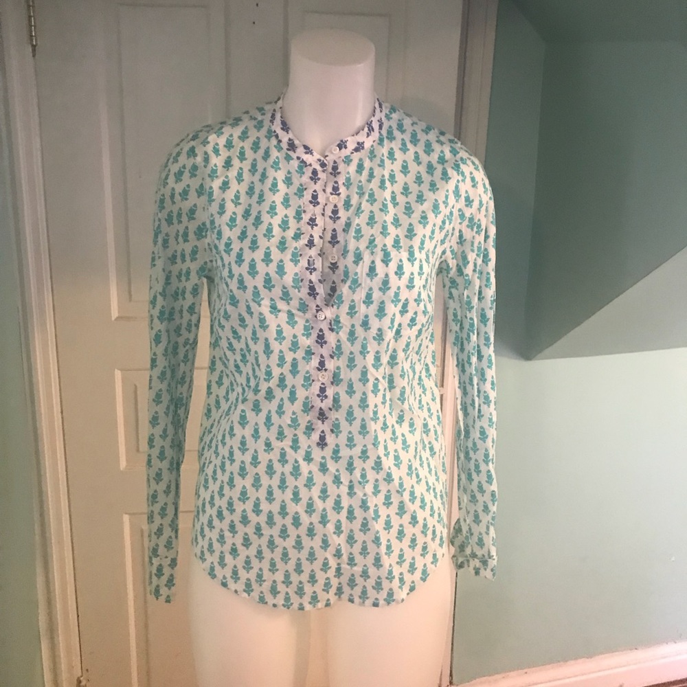 NWT J. Crew Thistle-print popover Sz2 - Picture 2 of 5